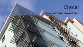  Presentation with solar - Beautiful PPT theme featuring building blocks environmental - solar louvres backdrop and a teal colored foreground