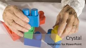  Presentation with elderly person - Slides featuring building blocks medical - mentally challenged elderly person background and a coral colored foreground
