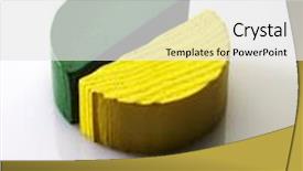  Presentation with building blocks - PPT theme having blocks representing a pie chart background and a white colored foreground