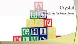  Presentation with white letters - Beautiful PPT theme featuring building blocks writing - block letters a over white backdrop and a white colored foreground