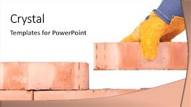  Presentation with white brick wall - Cool new presentation theme with building brick wall on a white background backdrop and a white colored foreground