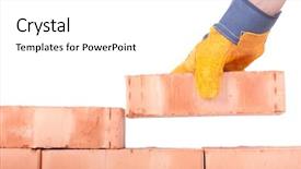  Presentation with white brick - Audience pleasing slide deck consisting of masonbuilding - building brick wall backdrop and a white colored foreground