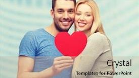  Presentation with charity - Theme having building charity - couple love and family concept background and a mint green colored foreground