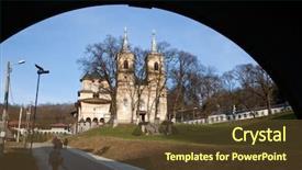  Presentation with map romania - PPT theme enhanced with building charity - nicula monastery romania background and a tawny brown colored foreground