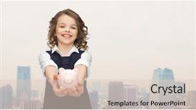  Presentation with citi bank - Audience pleasing PPT theme consisting of building charity - people money finances and savings backdrop and a lemonade colored foreground