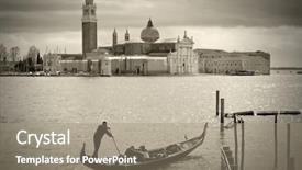  Presentation with venice - Amazing theme having building church - gondolier in front of san backdrop and a coral colored foreground