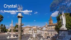  Presentation with history rome and egypt - PPT layouts with building church people - square piazza del popolo background and a teal colored foreground