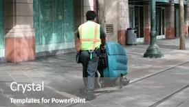  Presentation with street - Audience pleasing slide deck consisting of  backdrop and a  colored foreground