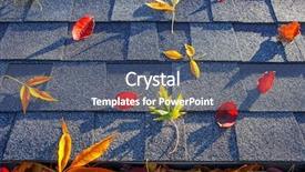  Presentation with fall leaves - PPT theme featuring building cleaning - colorful fall leaves background and a ocean colored foreground