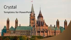  Presentation with government canada - Slides featuring building closeup in ottawa canada background and a light gray colored foreground