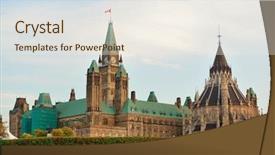  Presentation with government canada - Theme with building closeup in ottawa canada background and a sky blue colored foreground
