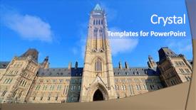  Presentation with government canada - Beautiful slide set featuring building closeup in ottawa canada backdrop and a teal colored foreground
