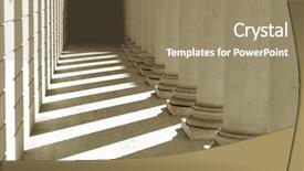  Presentation with black light - Presentation design enhanced with building columns - pillars shadows and light background and a coral colored foreground