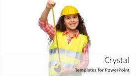  Presentation with building construction - Slide set enhanced with building-construction-and-profession-concept background and a white colored foreground