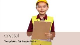  Presentation with safety construction - PPT layouts enhanced with building-construction-and-profession-concept background and a coral colored foreground