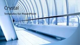  Presentation with commercial retail stores - Colorful slides enhanced with building construction glass - commercial diminishing walkway backdrop and a light blue colored foreground