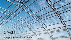  Presentation with framework - PPT theme consisting of building construction of metal steel background and a light blue colored foreground