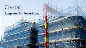  Presentation with scaffolding - Presentation theme enhanced with building-covered-in-scaffolding background and a sky blue colored foreground