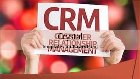  Presentation with building relationships - Theme having building customer relationships - crm card with colorful background background and a coral colored foreground