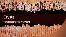  Presentation with broken wall - PPT layouts consisting of building demolition - broken brick wall with copyspace background and a wine colored foreground