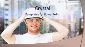  Presentation with architecture construction - Colorful presentation theme enhanced with mountains warfare action in cold backdrop and a light gray colored foreground