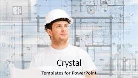  Presentation with architecture construction - Beautiful PPT theme featuring building developing construction and architecture backdrop and a sky blue colored foreground