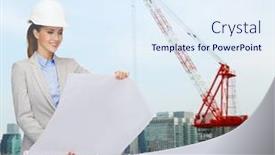  Presentation with architecture construction - Colorful slide deck enhanced with building-developing-construction-and-architecture backdrop and a sky blue colored foreground
