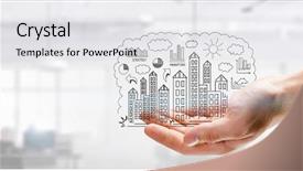  Presentation with business success biblical principles - Presentation theme having building diagrams - strategy of business success background and a  colored foreground