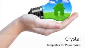  Presentation with green onions and bulb onion - Colorful PPT layouts enhanced with building energy - hand holding bulb with green backdrop and a  colored foreground