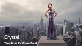  Presentation with skyscraper - Cool new theme with building excellence - beautiful woman standing backdrop and a dark gray colored foreground