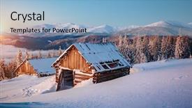  Presentation with winter farm - Colorful slides enhanced with building excellence - splendid view of the countryside backdrop and a light blue colored foreground