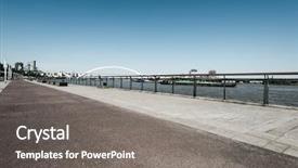  Presentation with modern school building - Presentation consisting of building exterior with brick road background and a gray colored foreground