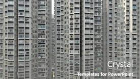  Presentation with facade - Slide deck enhanced with building facade of residential district background and a gray colored foreground