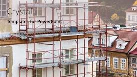  Presentation with building reconstruction - Colorful presentation enhanced with building-facade-renovation-house-reconstruction backdrop and a soft green colored foreground