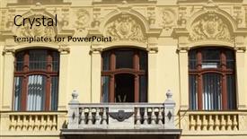  Presentation with croatia zagreb - PPT theme with facade with reliefs in zagreb background and a yellow colored foreground