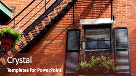  Presentation with boston - Audience pleasing presentation design consisting of red brick house in boston backdrop and a tawny brown colored foreground