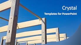  Presentation with industrial buildings new commercial warehouse - Presentation theme enhanced with building for warehouse and production background and a ocean colored foreground