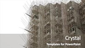  Presentation with bamboo construction - Beautiful slides featuring building foundation - bamboo scaffolding in construction site backdrop and a dark gray colored foreground