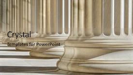  Presentation with strength - PPT layouts featuring building foundation - classic columns background strength stability background and a coral colored foreground