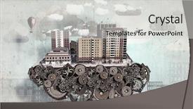  Presentation with foundation - Cool new slides with building foundation - construction and urban development mixed backdrop and a light gray colored foreground