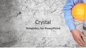  Presentation with building foundation - Slides consisting of building foundation - construction worker with helmet background and a light gray colored foreground