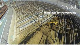  Presentation with construction site construction - Cool new presentation with building foundation - huge metal structure backdrop and a gray colored foreground