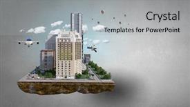  Presentation with building foundation - Beautiful presentation featuring building foundation - mini city design mixed media backdrop and a light gray colored foreground