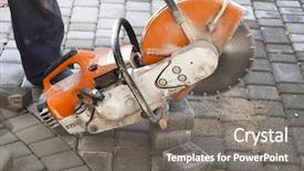  Presentation with building foundation - Colorful theme enhanced with building foundation - saw for stone backdrop and a gray colored foreground