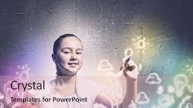  Presentation with pretty girl - Slide deck featuring building futures - school pretty girl drawing sketches background and a  colored foreground