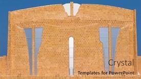  Presentation with modern building - Amazing PPT theme having building-futuristic-abstract-modern backdrop and a coral colored foreground