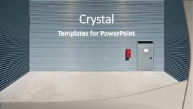  Presentation with parking lot - Slides consisting of building garage - empty parking lot area background and a gray colored foreground