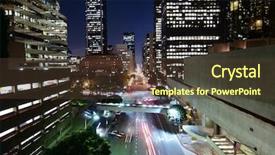  Presentation with downtown los angeles - Presentation enhanced with building garage - flower street in downtown los background and a tawny brown colored foreground