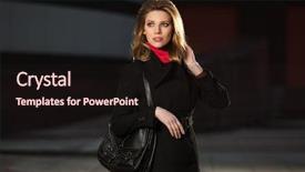  Presentation with black woman - PPT theme enhanced with building handbag - fashion blond woman in black background and a  colored foreground