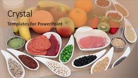  Presentation with health building - Audience pleasing slide set consisting of building health and super food backdrop and a coral colored foreground